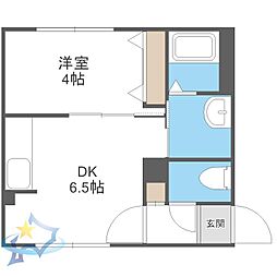 札幌市西区発寒三条6丁目マンション 1DKの間取図画像