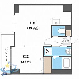 S-FORT札幌北5条 1LDKの間取図画像