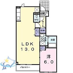グラシオッソ 1LDKの間取図画像