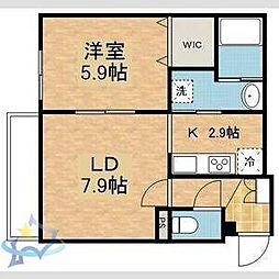 LUFFY 1LDKの間取図画像