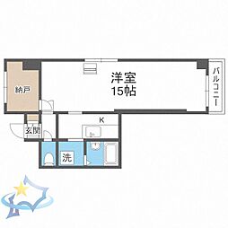 ラフォーレ山鼻 1Kの間取図画像