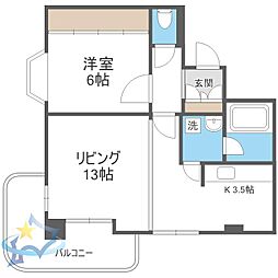 メゾンド・ブーケパーク 1LDKの間取図画像