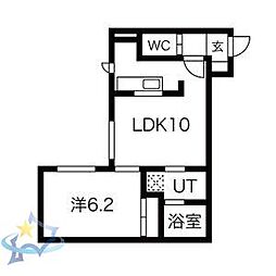 グローリア南10 1LDKの間取図画像