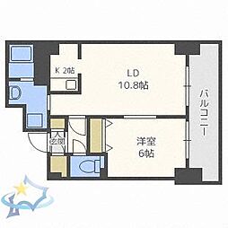 ティアラタワー中島倶楽部 1LDKの間取図画像