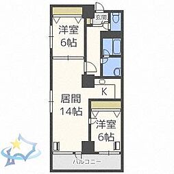 INOVE札幌南7条2 2LDKの間取図画像