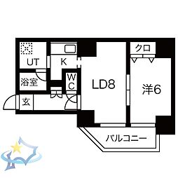 パルクアレースダハイム 1LDKの間取図画像
