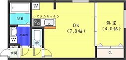 TSUBAKISQUARE大通公園東 1DKの間取図画像