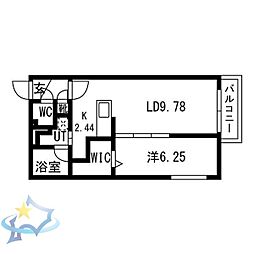 ciel幌平橋II 1LDKの間取図画像