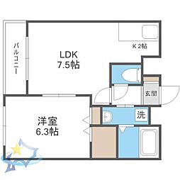 スカイハウス 1LDKの間取図画像