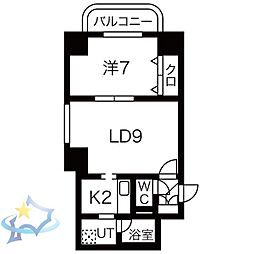 パルクアレースダハイム 1LDKの間取図画像