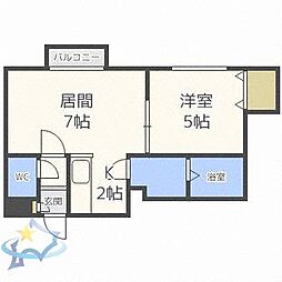 フォルム八軒 1LDKの間取図画像