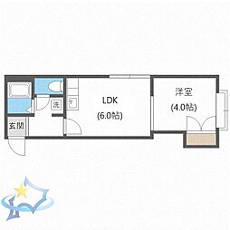 グランフォルム南6条 1DKの間取図画像