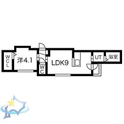 フェリス円山 1LDKの間取図画像