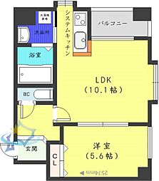 NOVAクリスタル 1LDKの間取図画像
