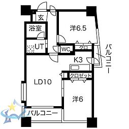 ノヴァ大通-2 2LDKの間取図画像