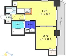 メトロサイド大通 1LDKの間取図画像