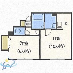サンセーヌ 1LDKの間取図画像