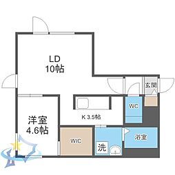アローズ 1LDKの間取図画像