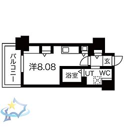 パシフィックタワー札幌 1Kの間取図画像