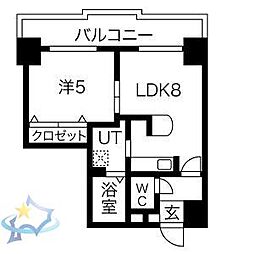 クラッセ近代美術館北 1LDKの間取図画像