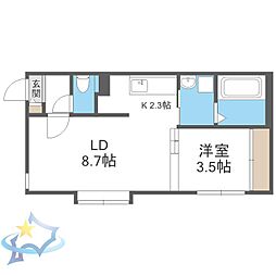 BLISS 1LDKの間取図画像