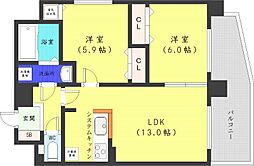 ソールタワー近代美術館 2LDKの間取図画像