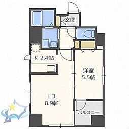 グランヴィア大通 1LDKの間取図画像
