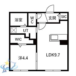 ブランシャールKAI(カイ)中島公園 1LDKの間取図画像
