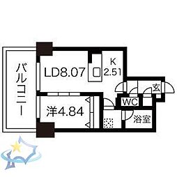 MODENAFINEST 1LDKの間取図画像