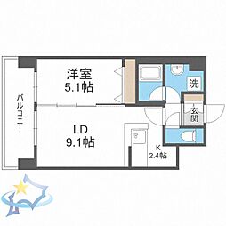 RESIDIAKITA-SANJO 1LDKの間取図画像