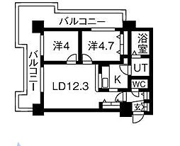 UURコート札幌北三条 2LDKの間取図画像