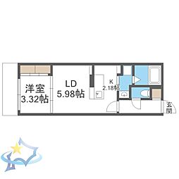 SーRESIDENCE医大南altier 1LDKの間取図画像