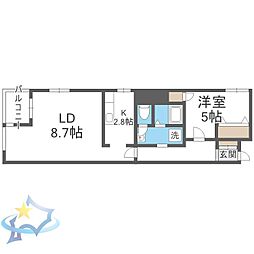 カサパラシオン植物園 1LDKの間取図画像