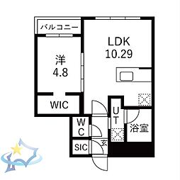 札幌市西区二十四軒三条3丁目マンション 1LDKの間取図画像