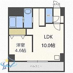 札幌レジデンス近代美術館 1LDKの間取図画像