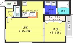 ange-sentier 1LDKの間取図画像