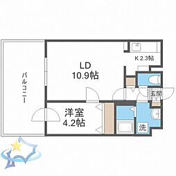 インボイス札幌レジデンス 1LDKの間取図画像