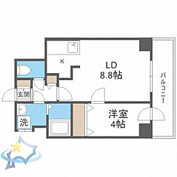 インボイス札幌レジデンス 1LDKの間取図画像