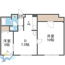 セントラル6 2DKの間取図画像