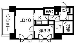 UURコート札幌北三条 1LDKの間取図画像