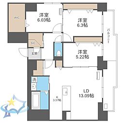 S-RESIDENCE大通公園 admirio 3LDKの間取図画像
