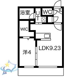札幌市電2系統 西線11条駅 徒歩1分の賃貸マンション 4階1LDKの間取り