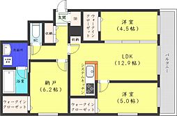 札幌市営東西線 円山公園駅 徒歩7分の賃貸マンション 2階3LDKの間取り