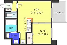 札幌市営東西線 西18丁目駅 徒歩5分の賃貸マンション 3階1LDKの間取り
