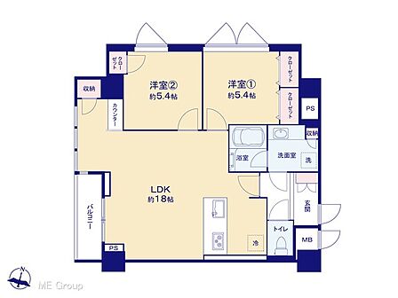 2LDK 間取り