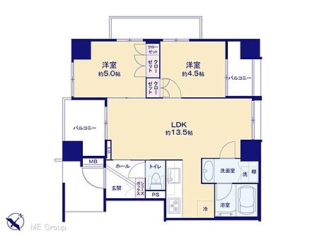 2LDK 間取り