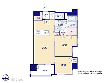 2LDK 間取り