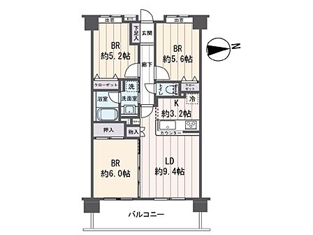 3LDK 間取り