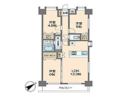 オレンジコート小手指 3LDKの間取図画像