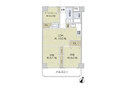 ウィンベルコーラス北与野 2SLDKの間取図画像